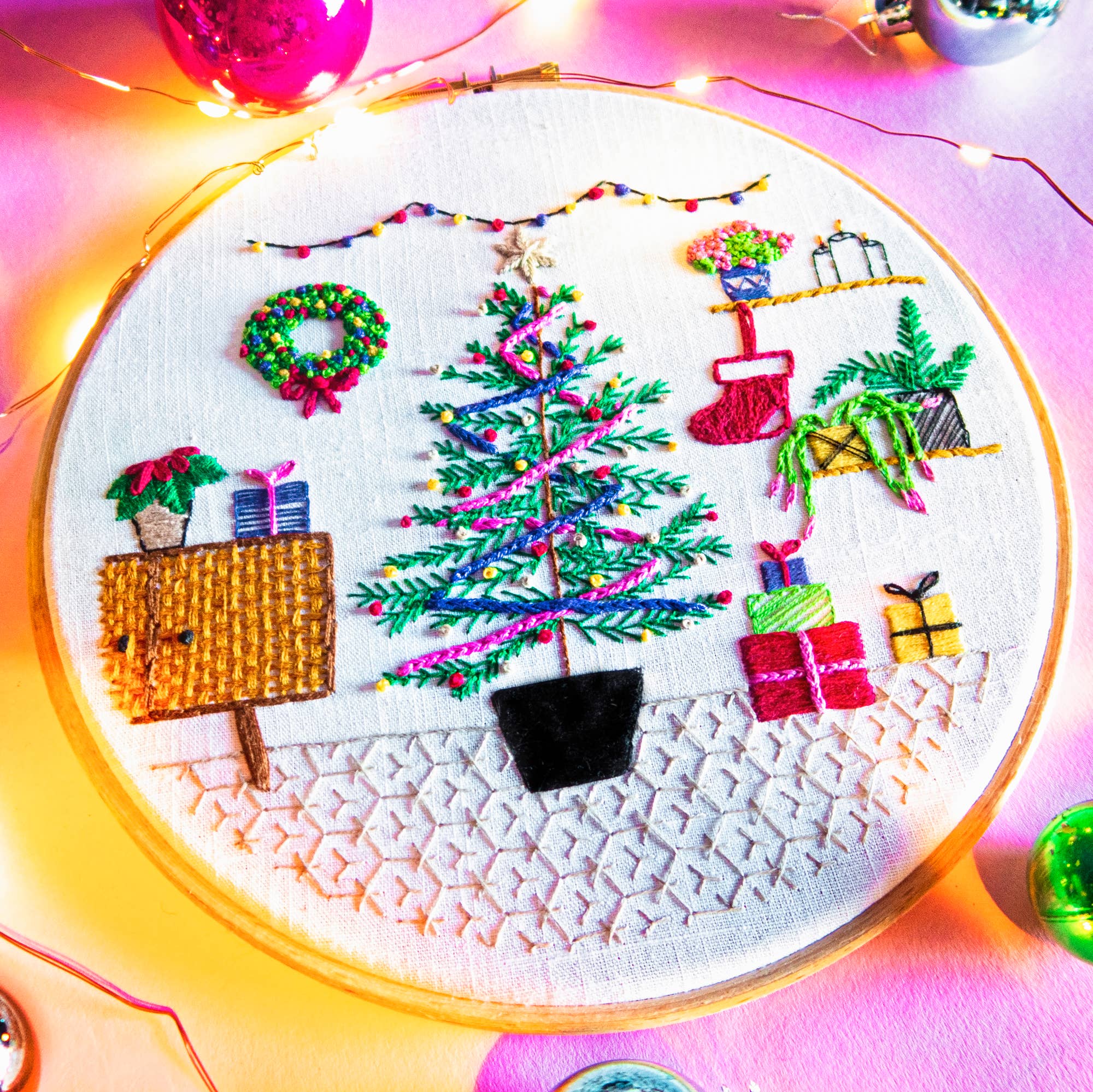 Pixels & Purls Christmas Morning Embroidery Kit