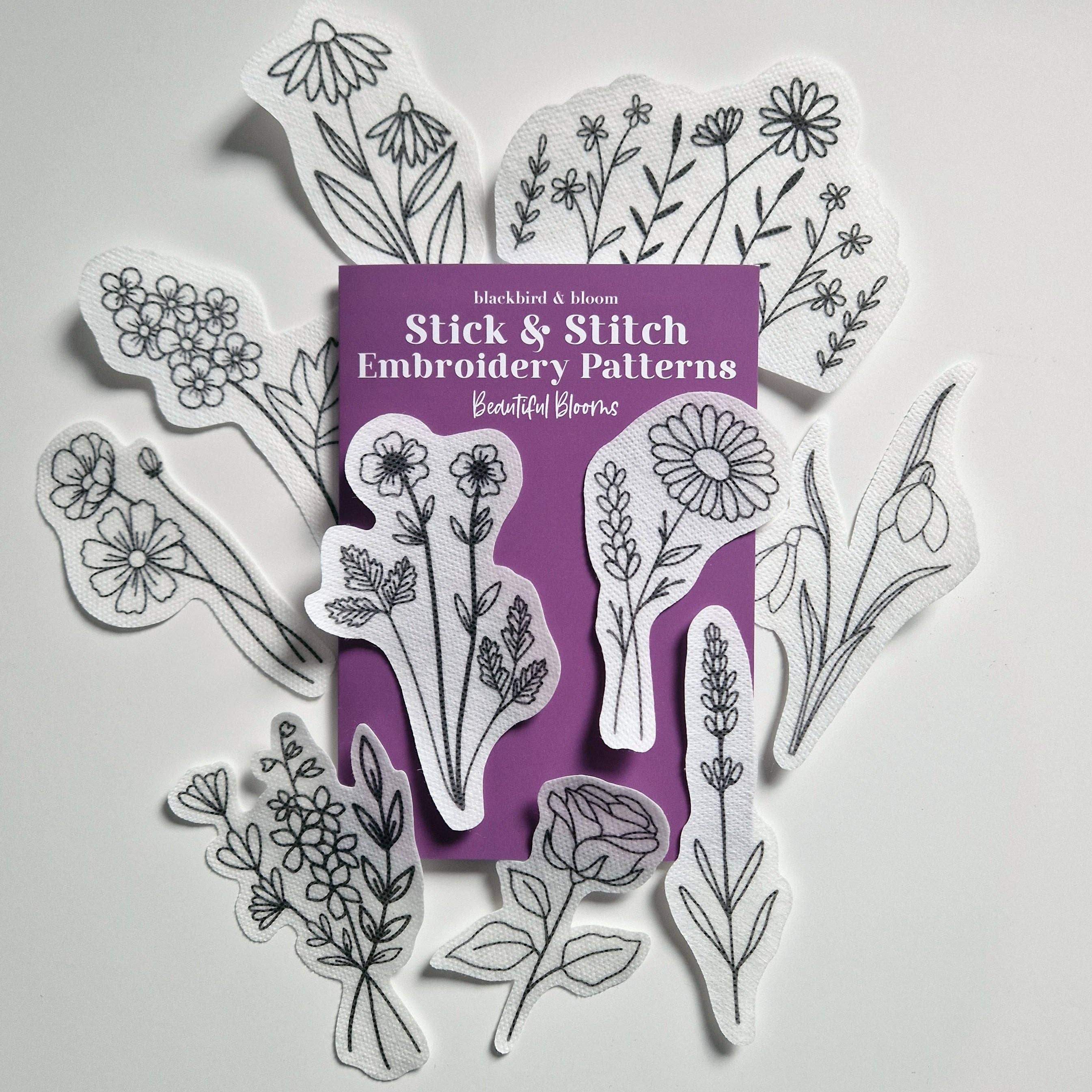Blackbird & Bloom - Beautiful Blooms Stick & Stitch Embroidery Patterns