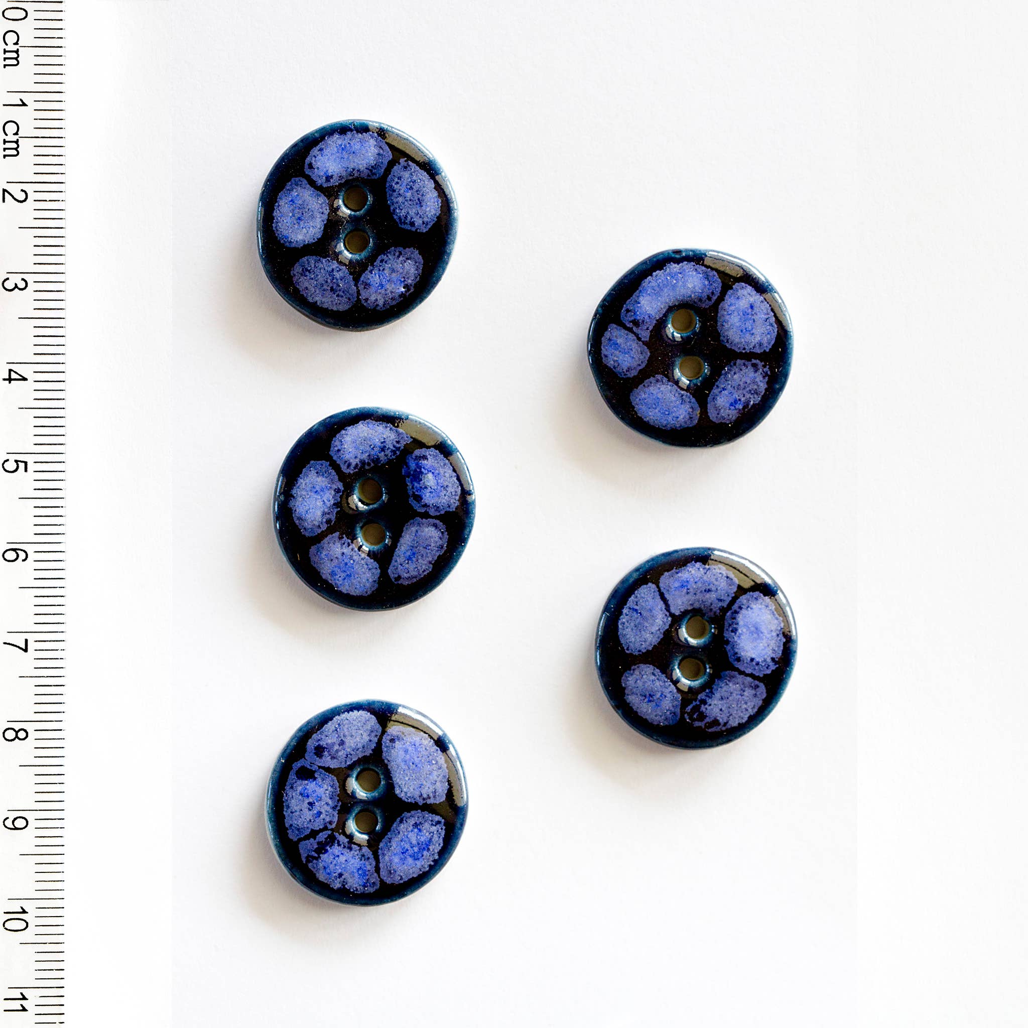 Handmade Blue Dot Buttons