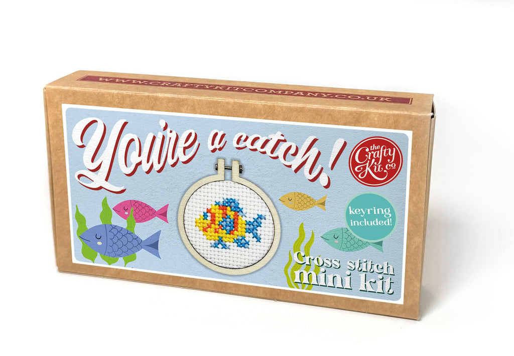 The Crafty Kit Company 'You're a Catch!' Mini Matchbox Cross Stitch Kit