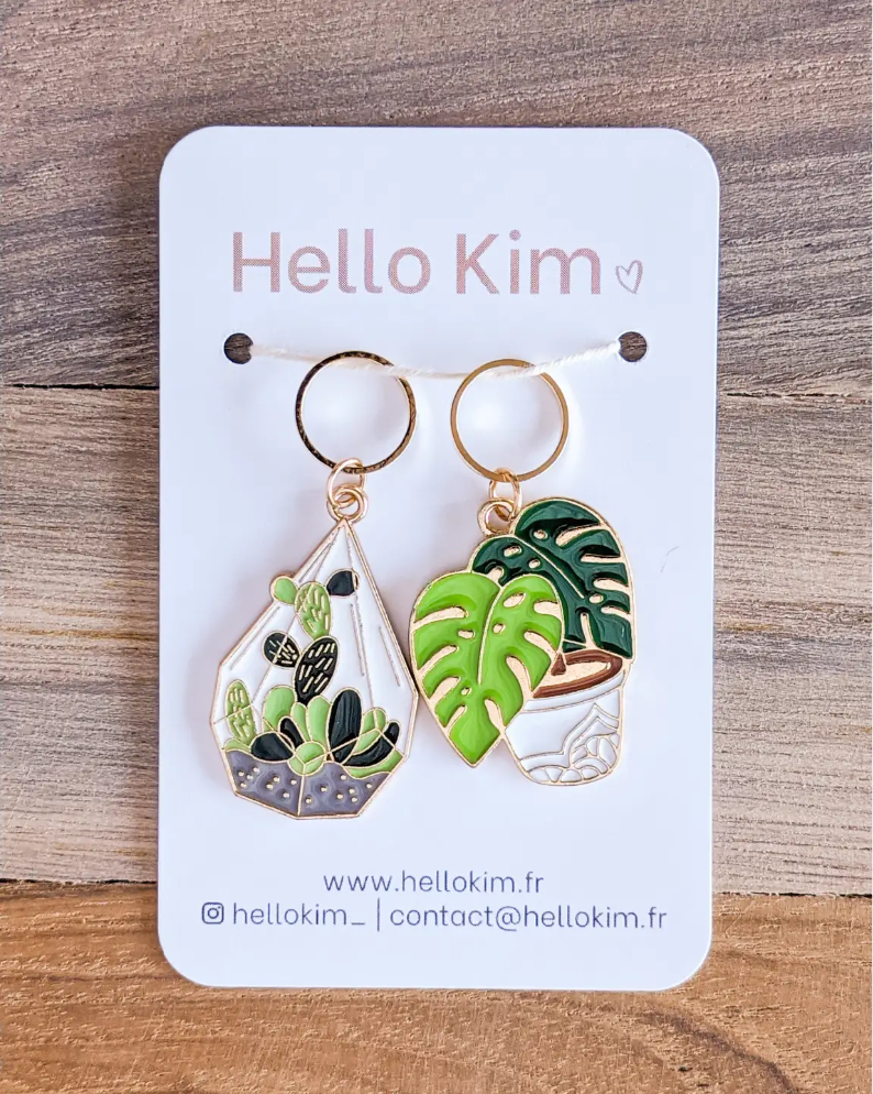 Hello Kim Stitch Markers - Verdura Potted Plants