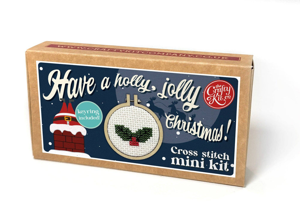 The Crafty Kit Company Holly Mini Matchbox Christmas Cross Stitch Kit