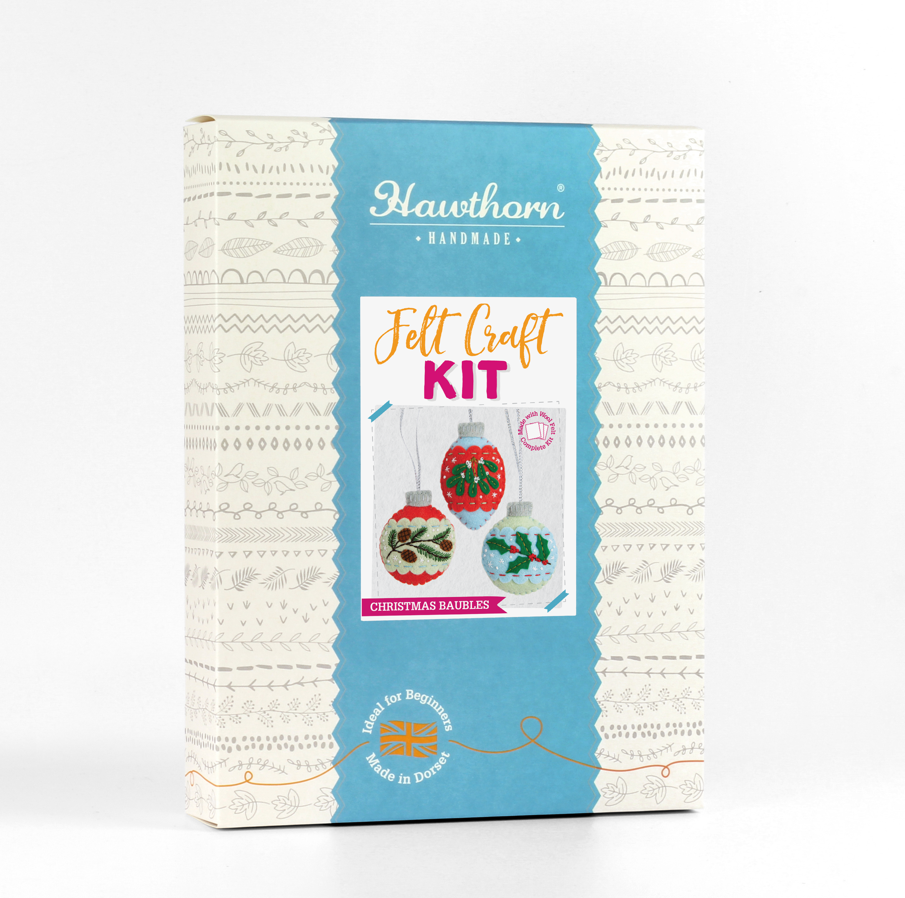 Hawthorn Handmade Christmas Baubles Felt Craft Kit | Christmas Craft Kit