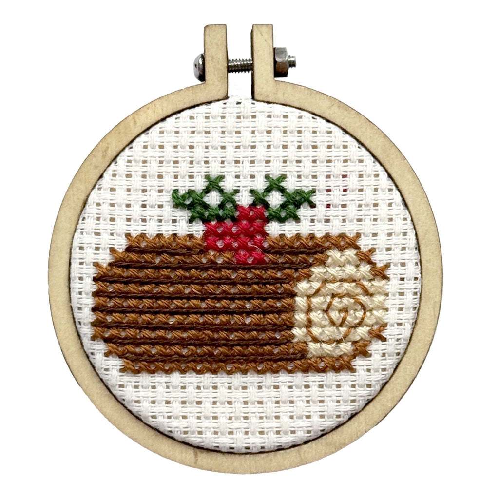 The Crafty Kit Company Yule Log Mini Matchbox Christmas Cross Stitch Kit
