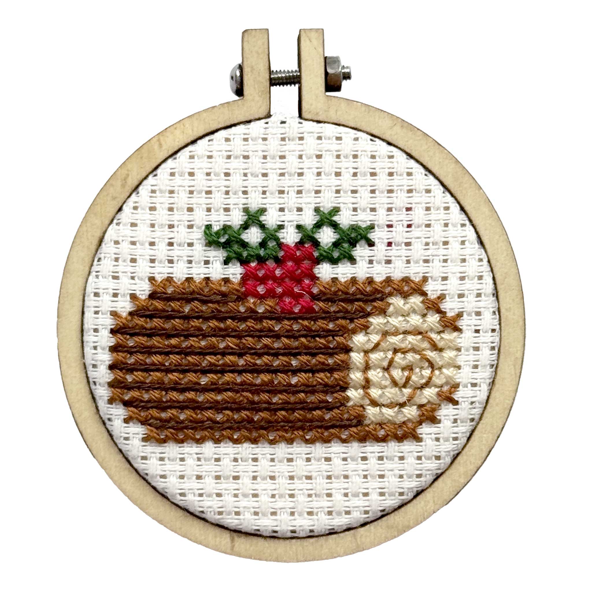 The Crafty Kit Company Yule Log Mini Matchbox Christmas Cross Stitch Kit