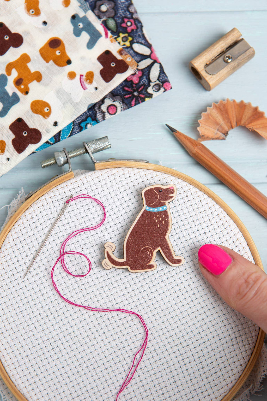 Hawthorn Handmade Dog Needle Minder | Gift for Crafters