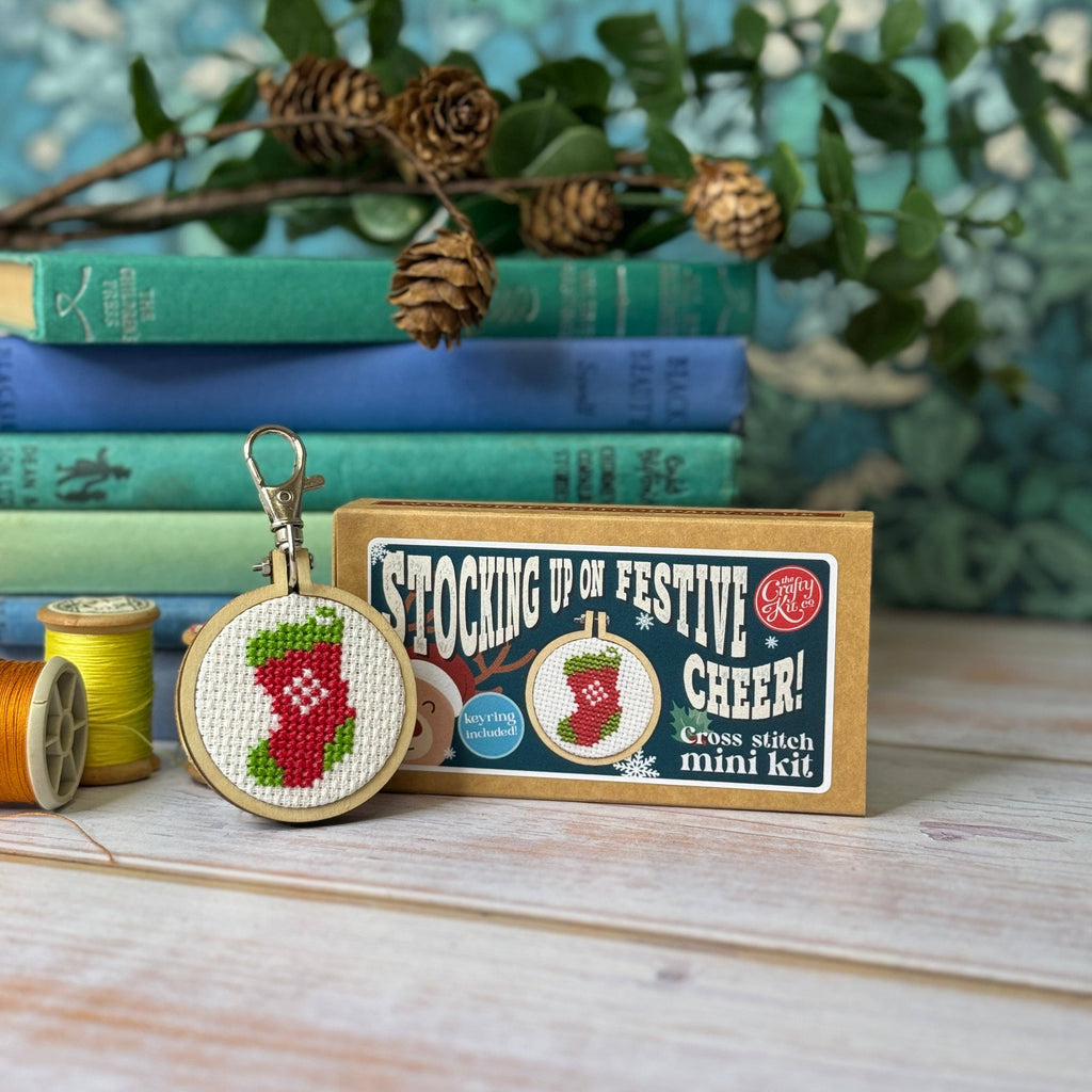 The Crafty Kit Company Stocking Mini Matchbox Christmas Cross Stitch Kit