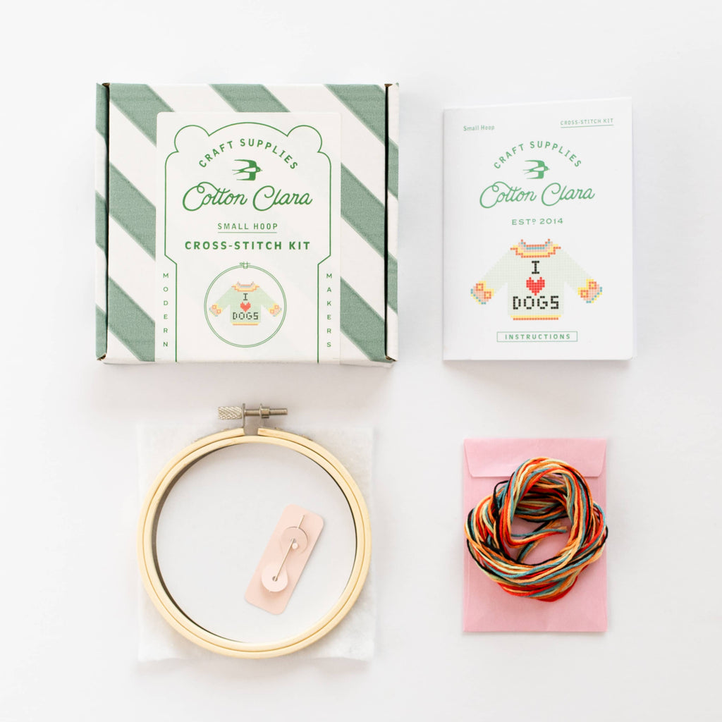 Cotton Clara I Love Dogs Jumper Cross Stitch Kit