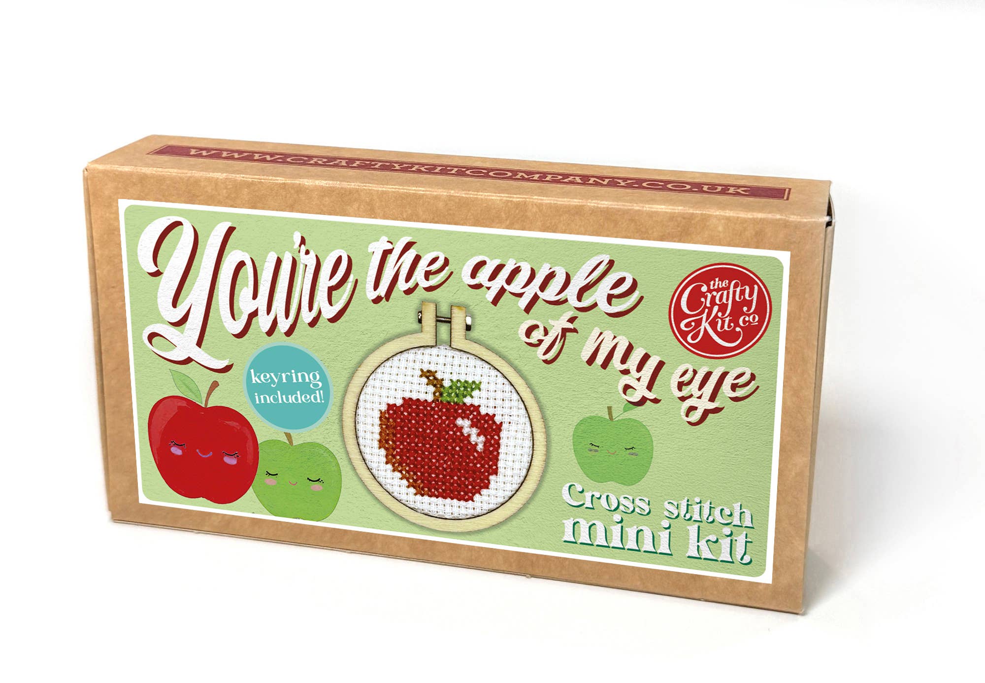 The Crafty Kit Company 'You're The Apple Of My Eye' Mini Matchbox Cross Stitch Kit