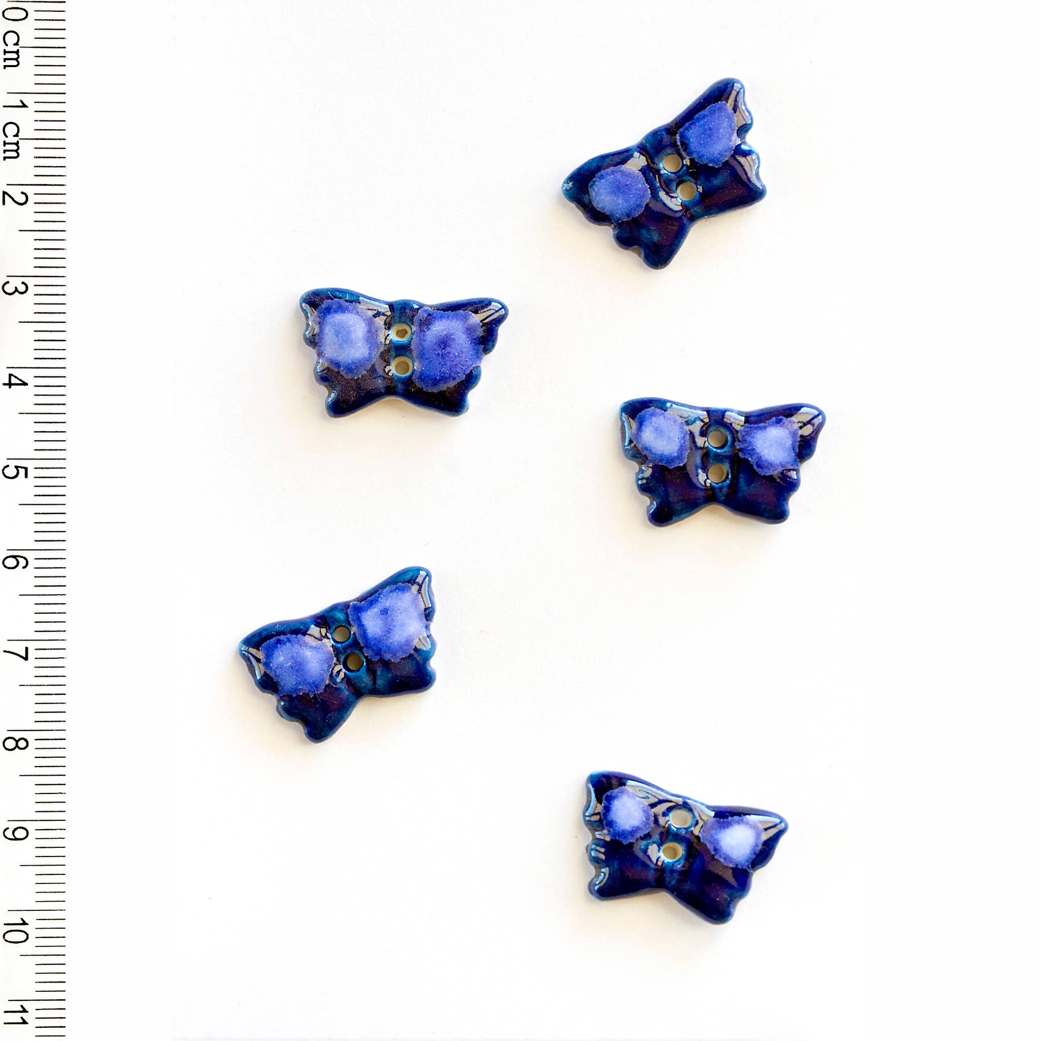 Handmade Blue Butterfly Buttons