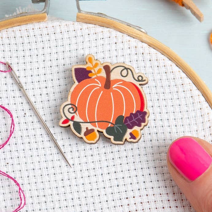 Hawthorn Handmade Pumpkin Magnetic Needle Minder | Gift for Crafters