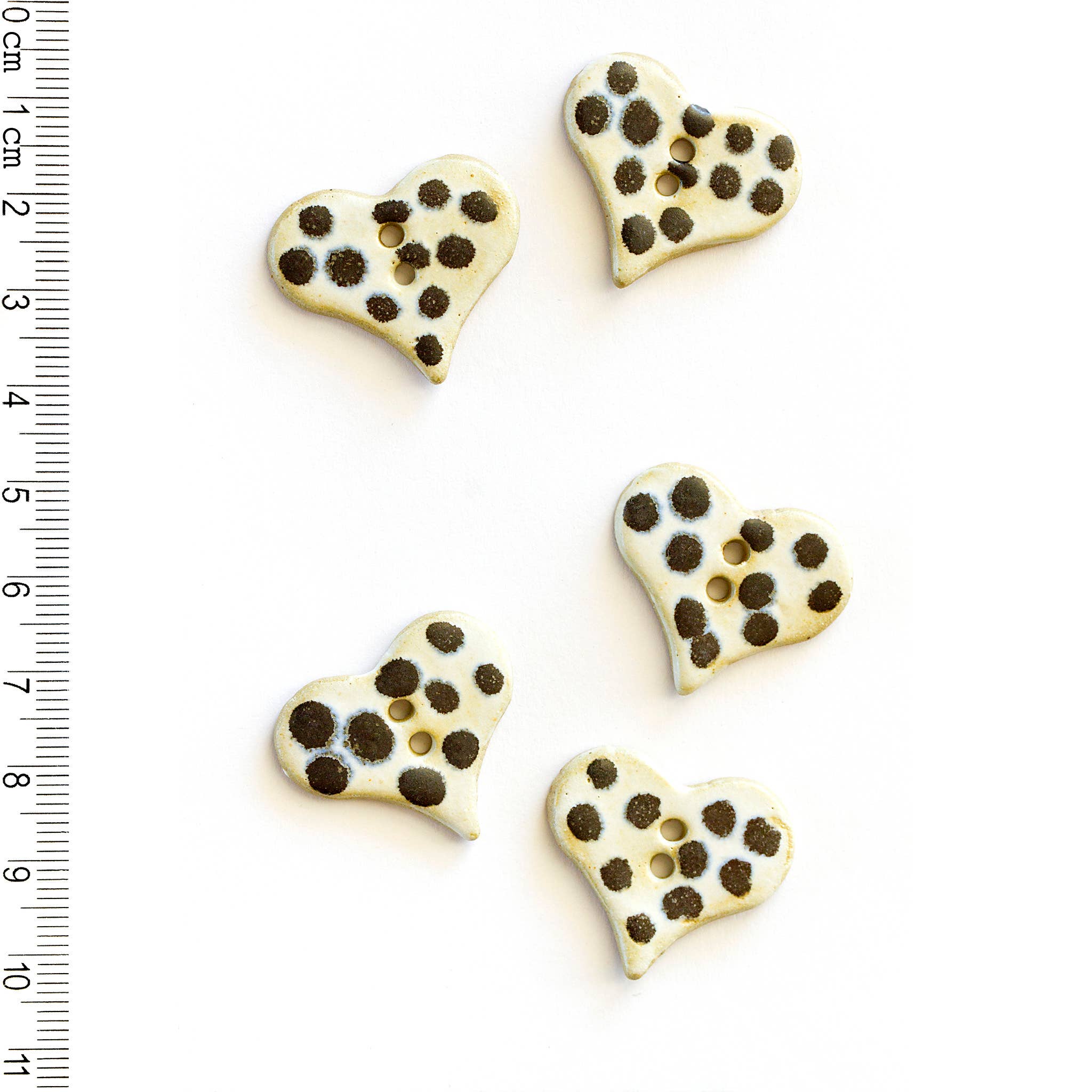 Handmade Pattern Heart Buttons