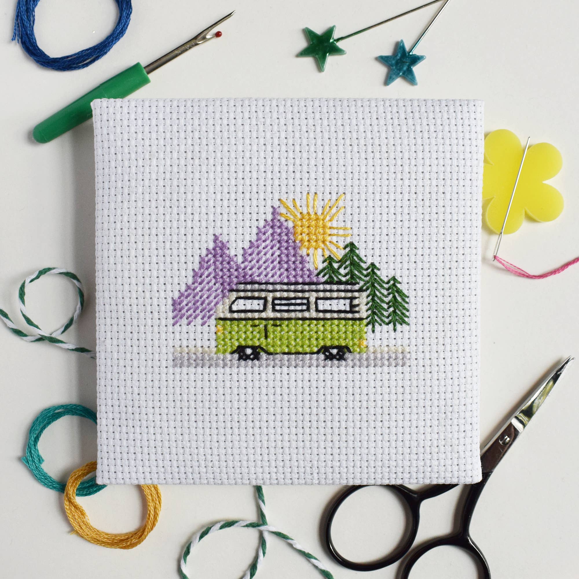 The Make Arcade 'Campervan' Mini Cross Stitch Kit