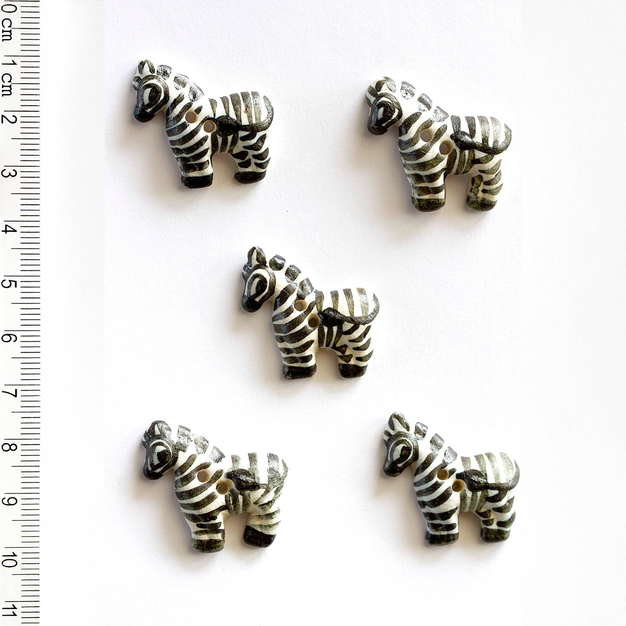 Handmade Zebra Striped Black and White Buttons