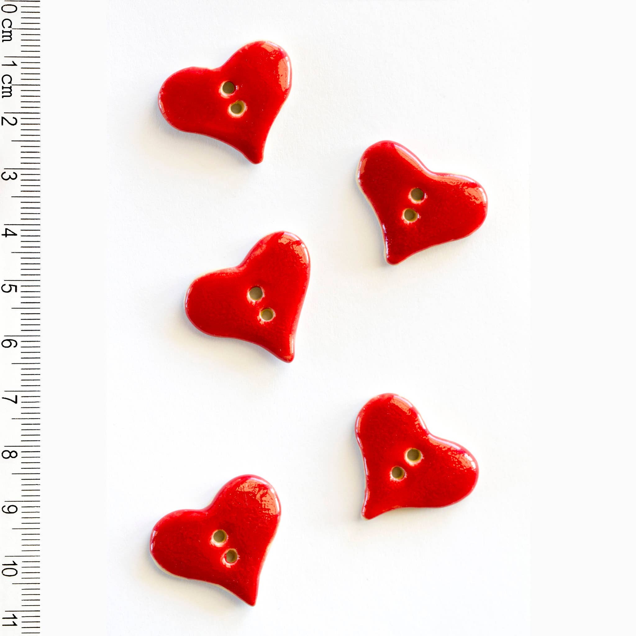 Handmade Red Heart Buttons