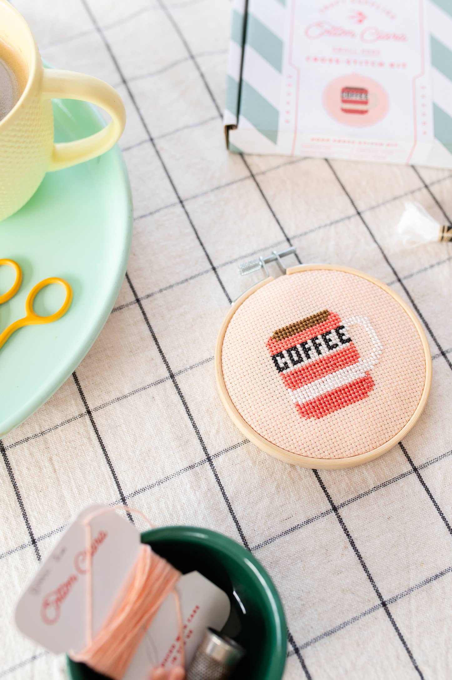 Cotton Clara Coffee Cross Stitch Kit
