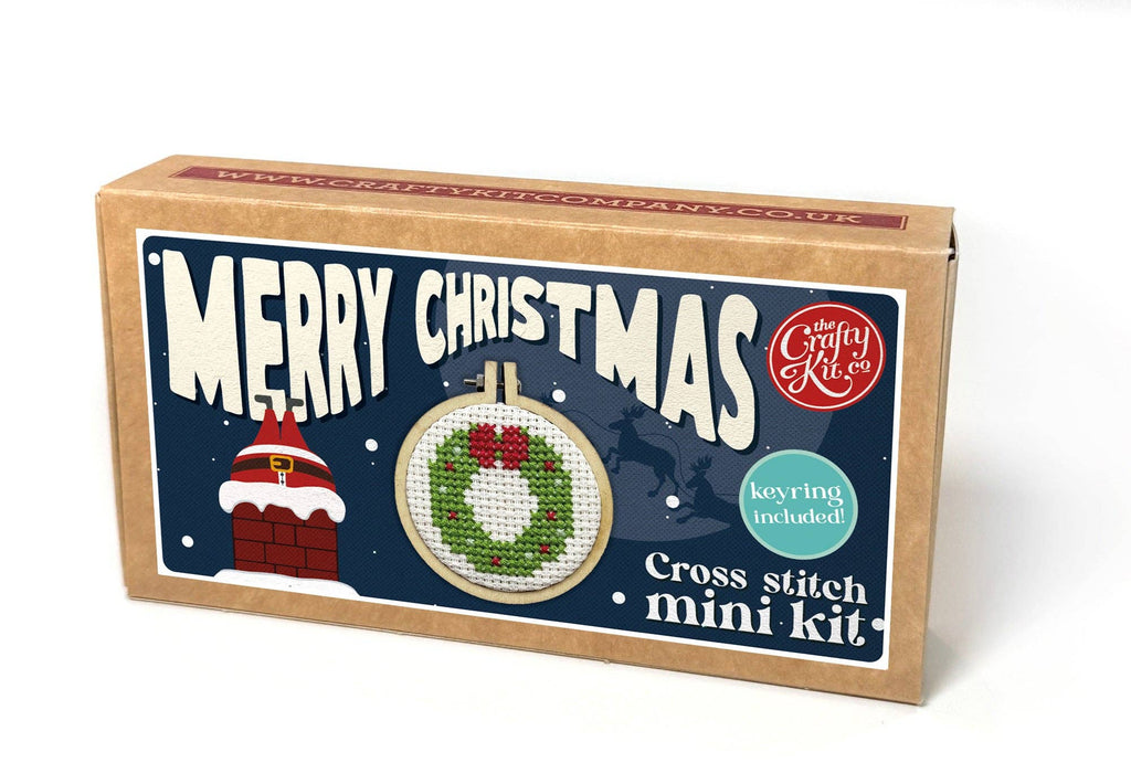 The Crafty Kit Company Wreath Mini Matchbox Christmas Cross Stitch Kit
