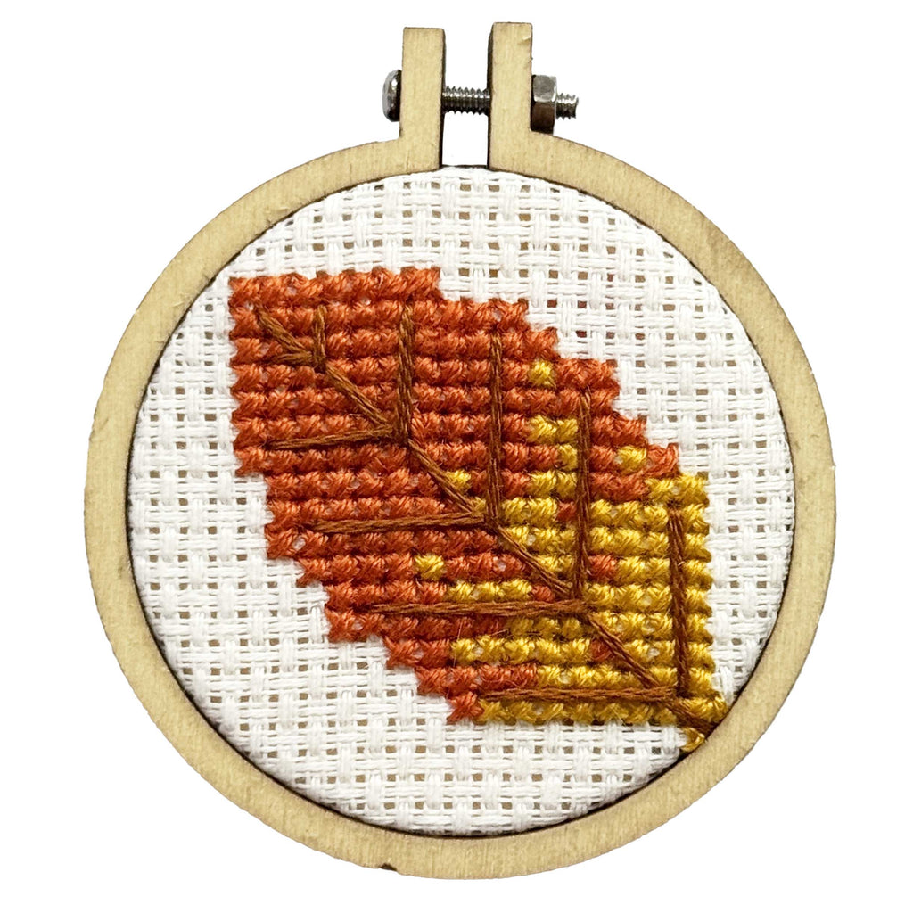 The Crafty Kit Company 'Leaf your worries behind' Mini Matchbox Cross Stitch Kit