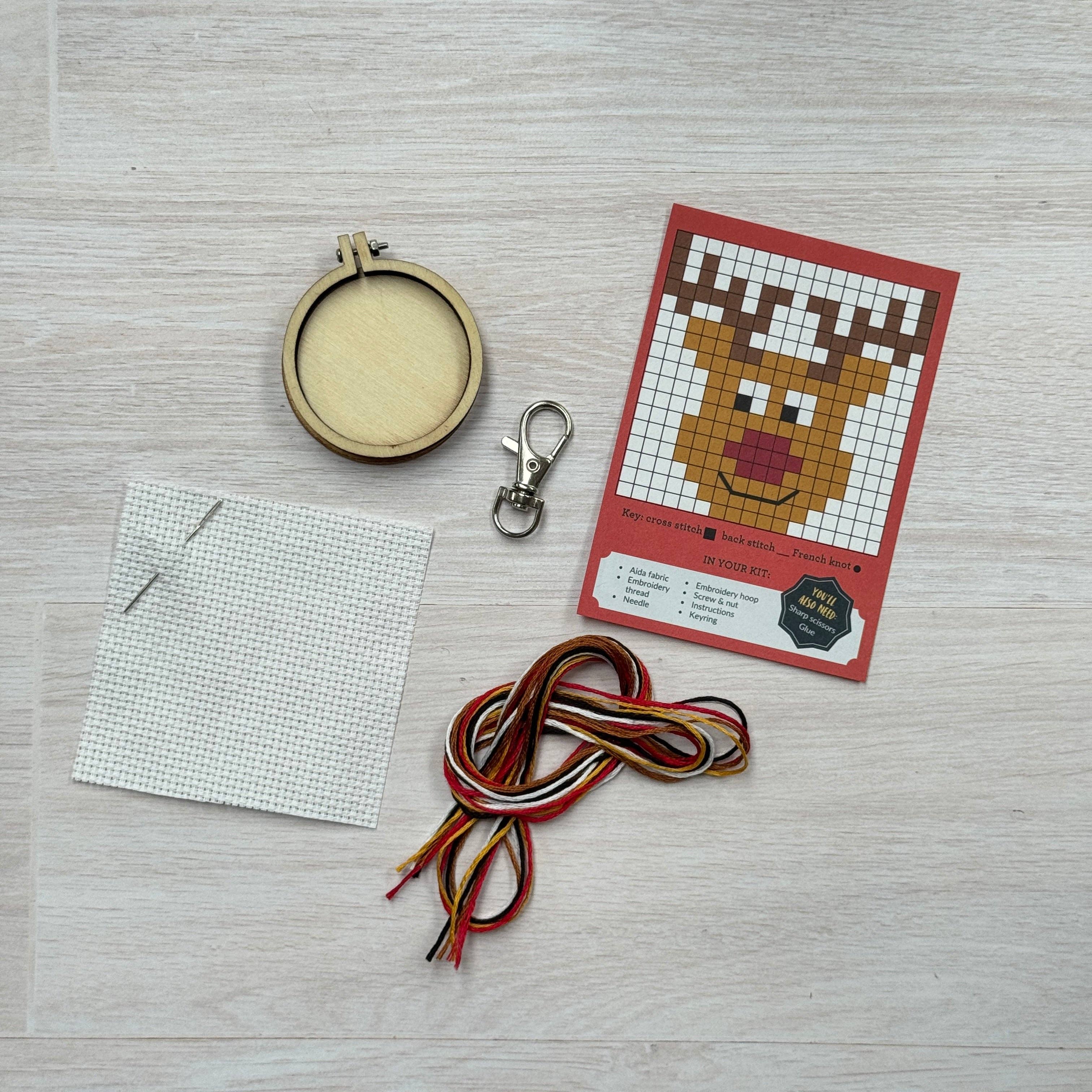 The Crafty Kit Company Rudolph Mini Matchbox Christmas Cross Stitch Kit