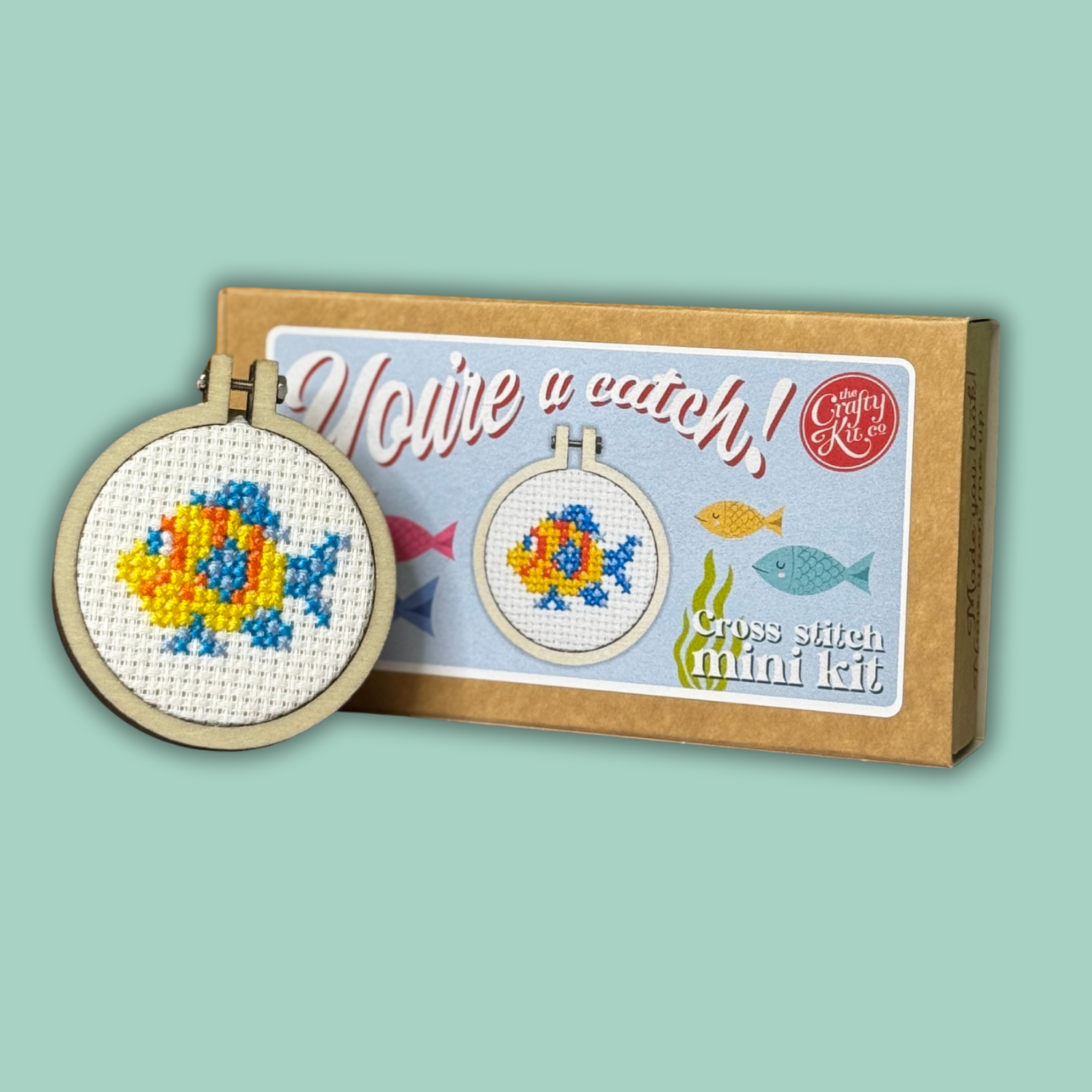 The Crafty Kit Company 'You're a Catch!' Mini Matchbox Cross Stitch Kit