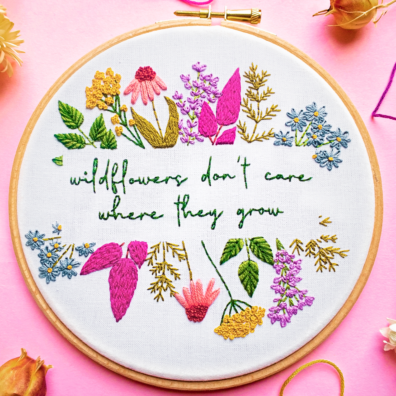 Pixels & Purls Wildflowers Embroidery Kit