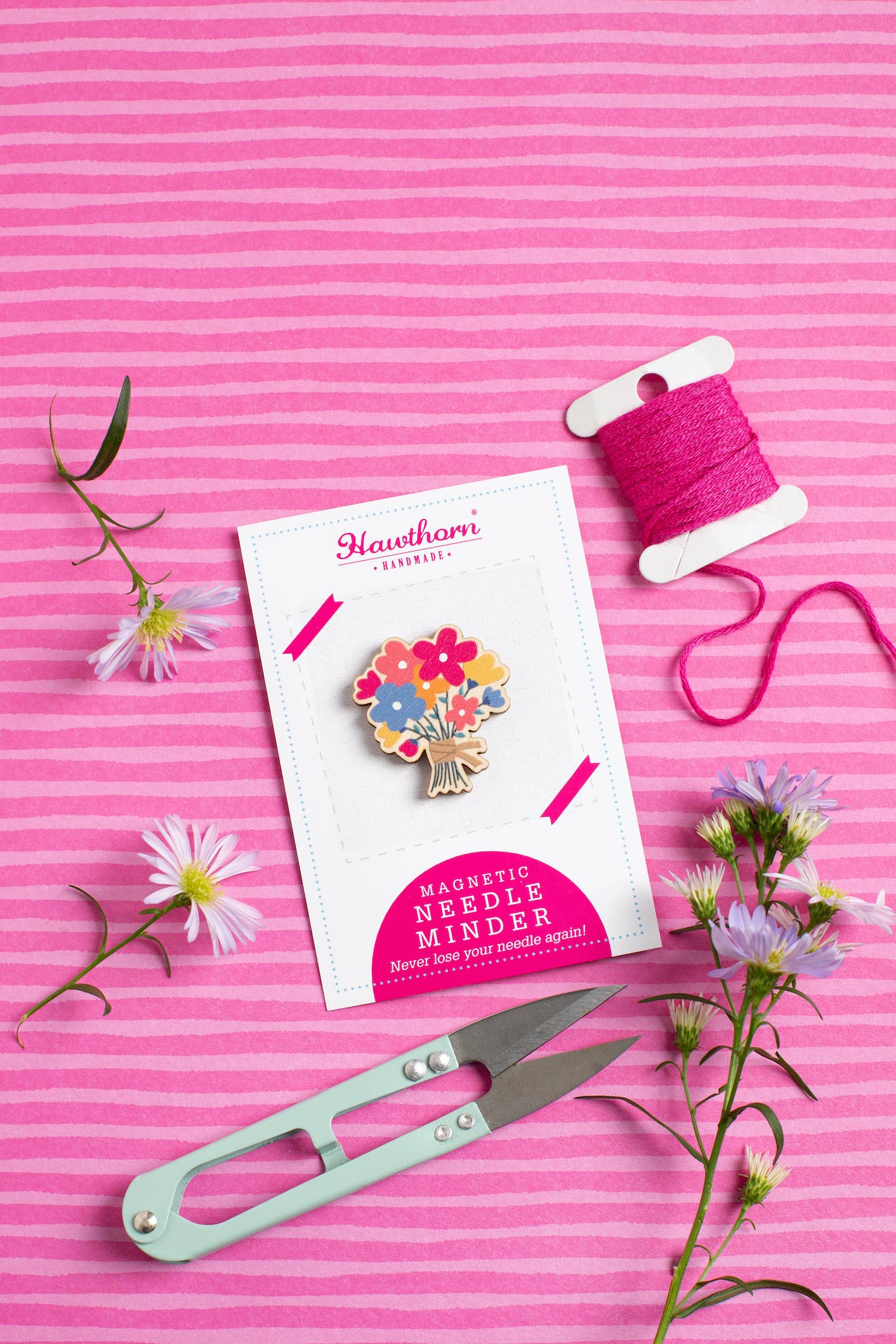 Hawthorn Handmade Flower Posy Magnetic Needle Minder | Gift for Crafters