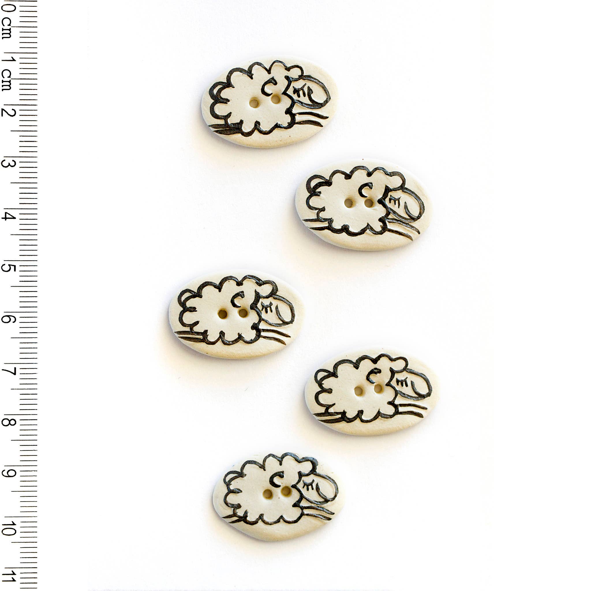 Handmade Leaping Sheep Buttons