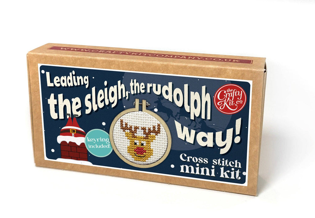The Crafty Kit Company Rudolph Mini Matchbox Christmas Cross Stitch Kit