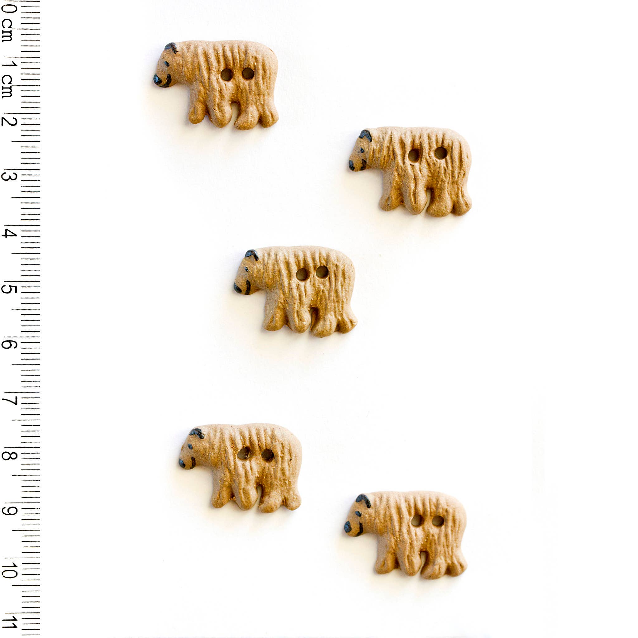 Handmade Brown Bear Buttons