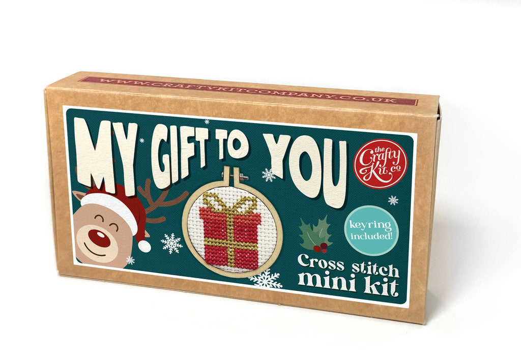 The Crafty Kit Company Present Mini Matchbox Christmas Cross Stitch Kit