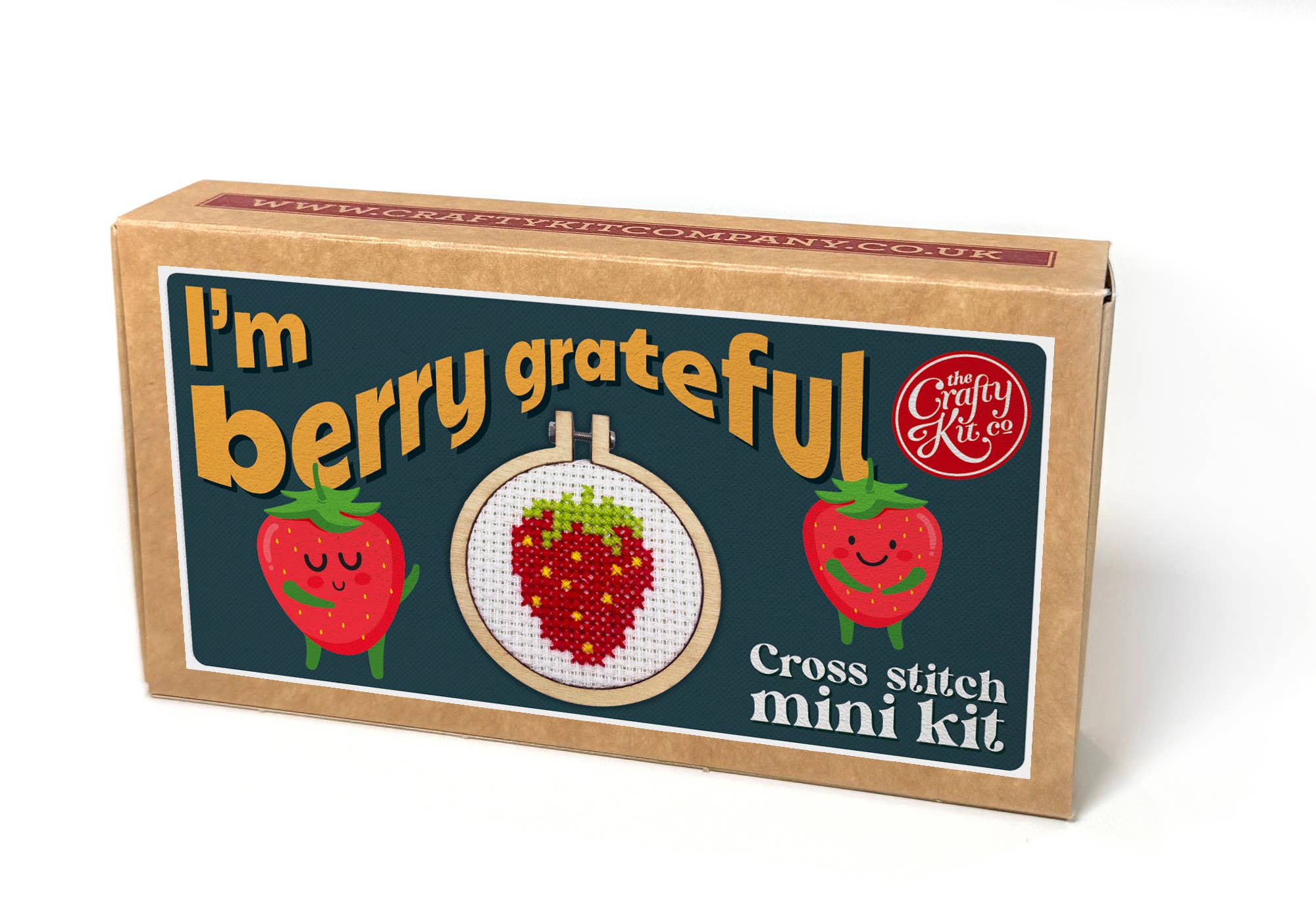 The Crafty Kit Company 'I'm Berry Grateful' Mini Matchbox Cross Stitch Kit