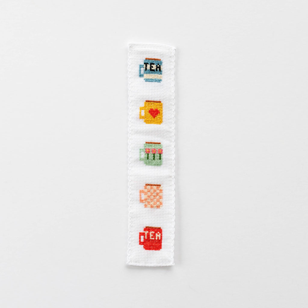 Cotton Clara Tea & Mugs Cross Stitch Bookmark Kit
