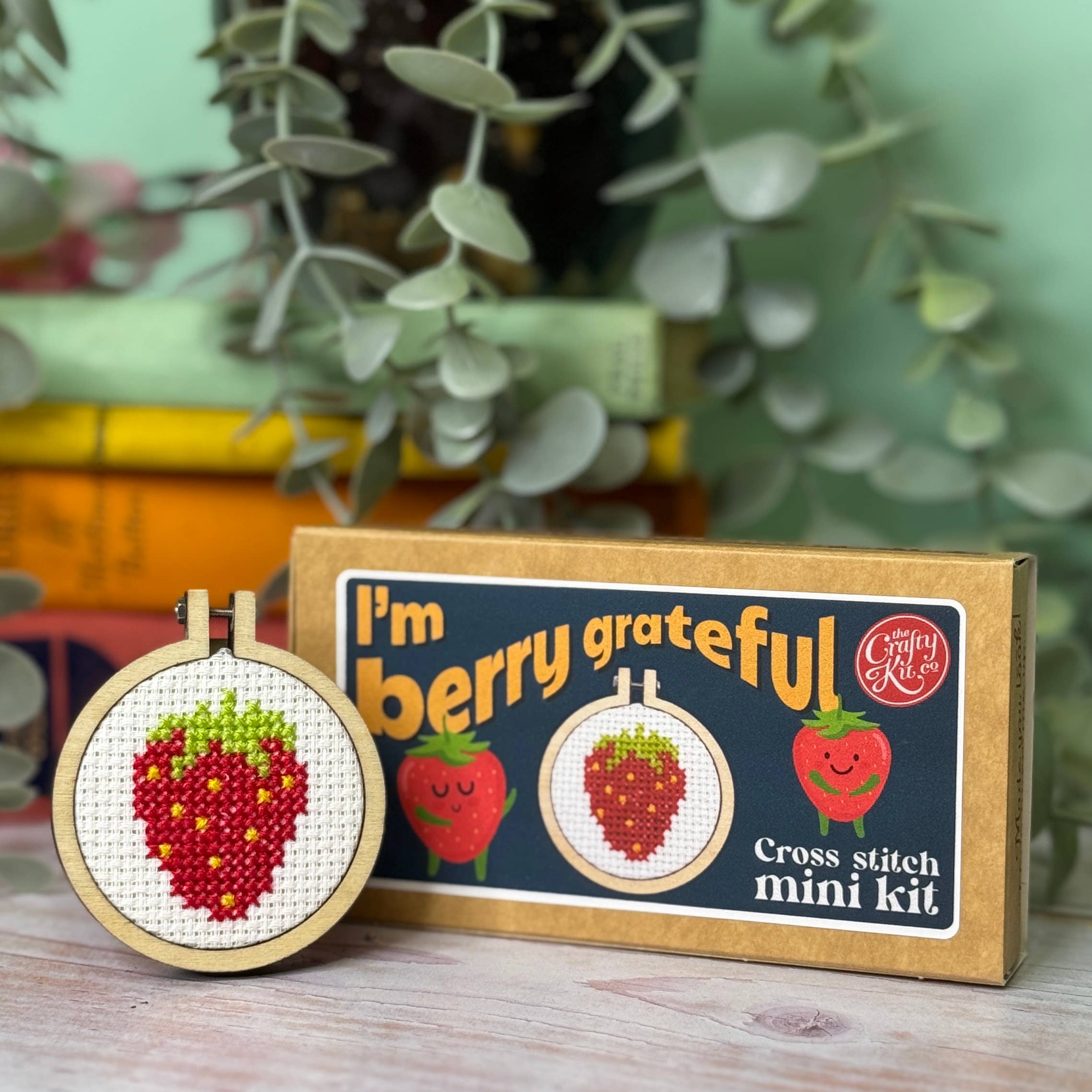 The Crafty Kit Company 'I'm Berry Grateful' Mini Matchbox Cross Stitch Kit