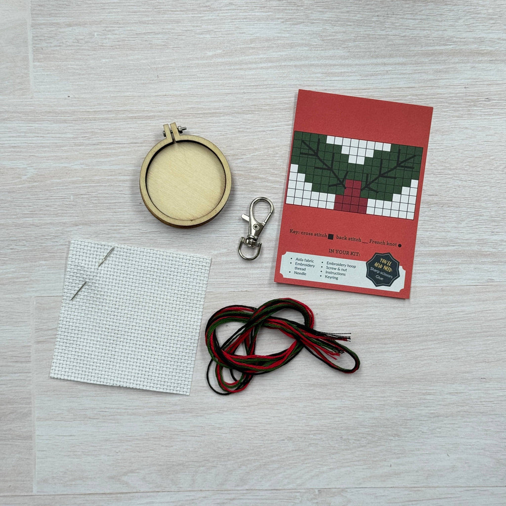 The Crafty Kit Company Holly Mini Matchbox Christmas Cross Stitch Kit