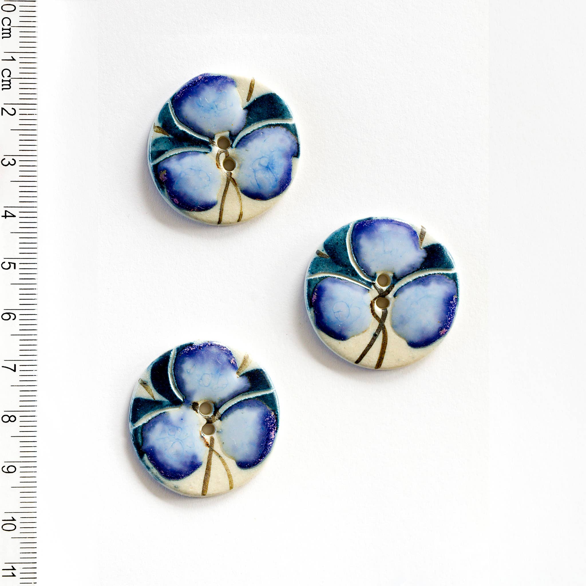 Handmade Blue Wedgewood Floral Buttons