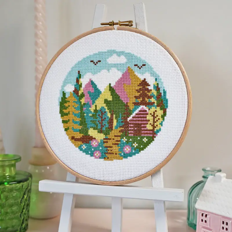Caterpillar Cross Stitch Forest Peaks Cross Stitch Kit
