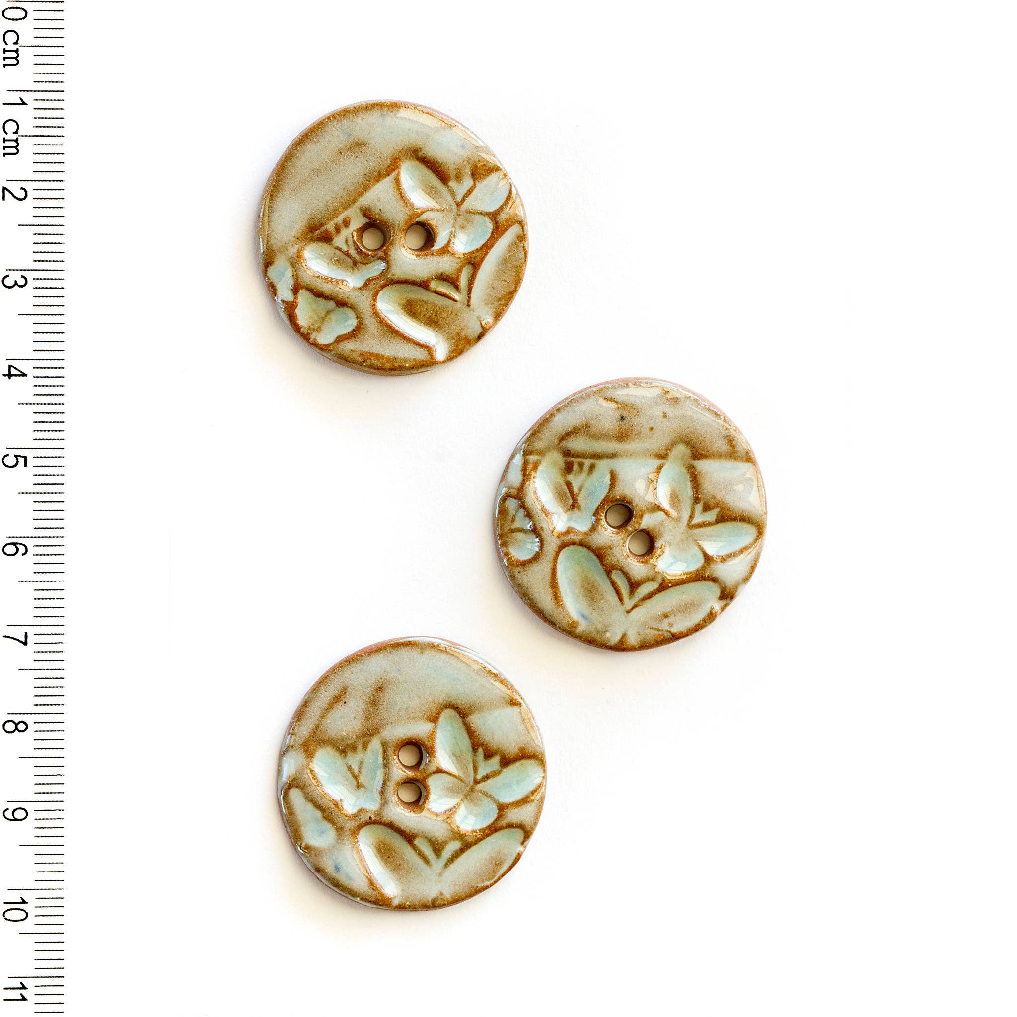Handmade Butterfly Relief Buttons