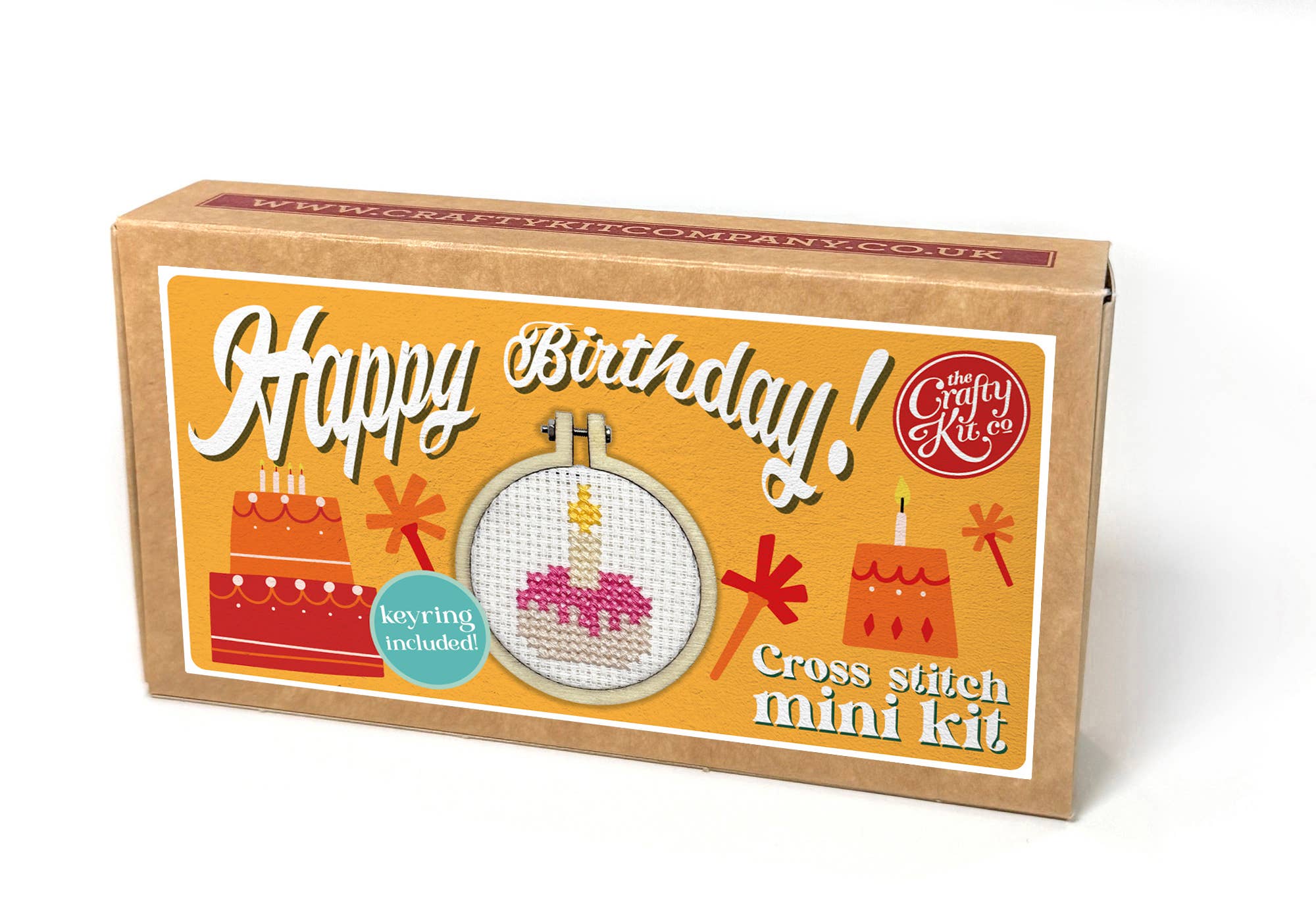The Crafty Kit Company 'Happy Birthday!' Cake Mini Matchbox Cross Stitch Kit