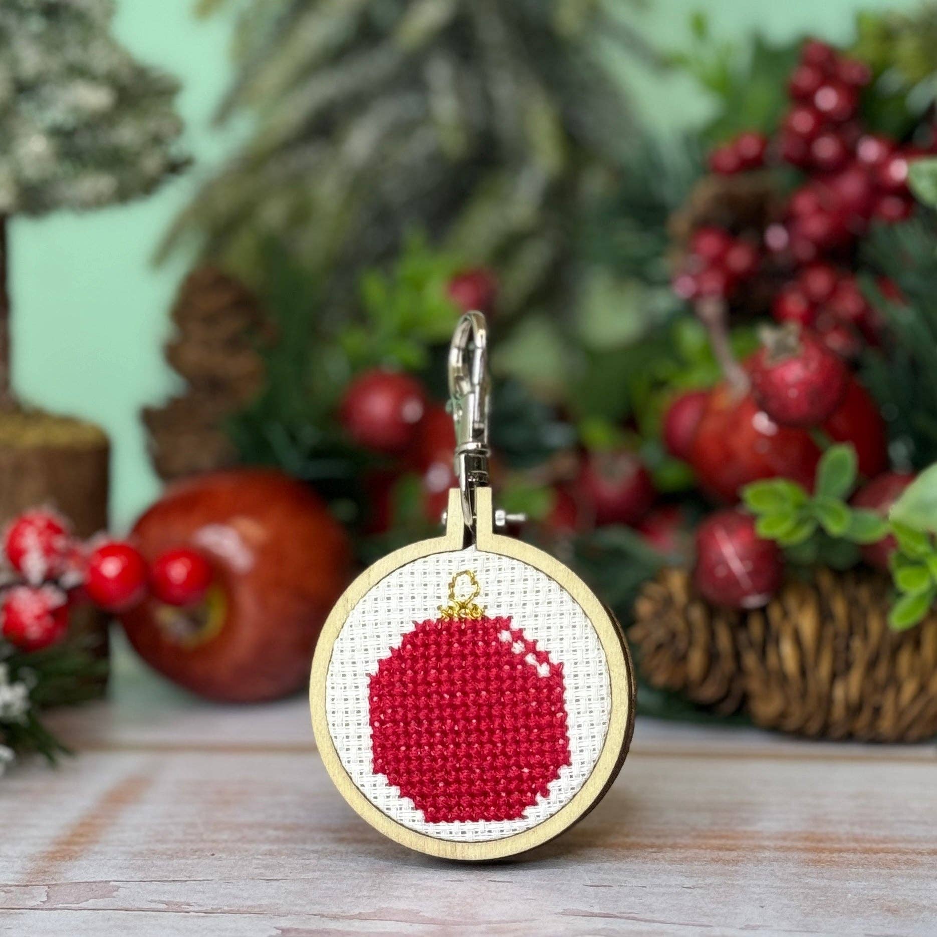 The Crafty Kit Company Bauble Mini Matchbox Christmas Cross Stitch Kit