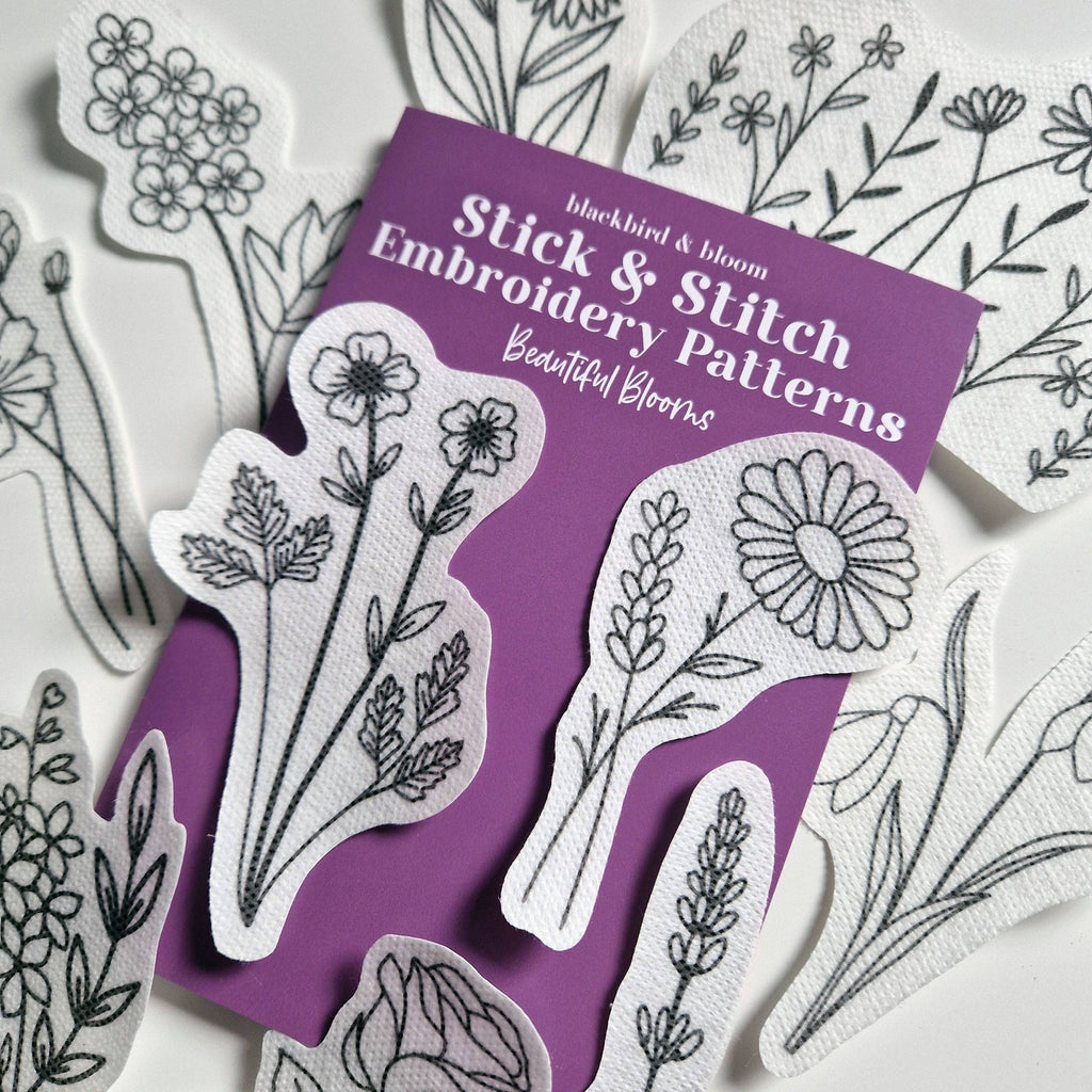 Blackbird & Bloom - Beautiful Blooms Stick & Stitch Embroidery Patterns