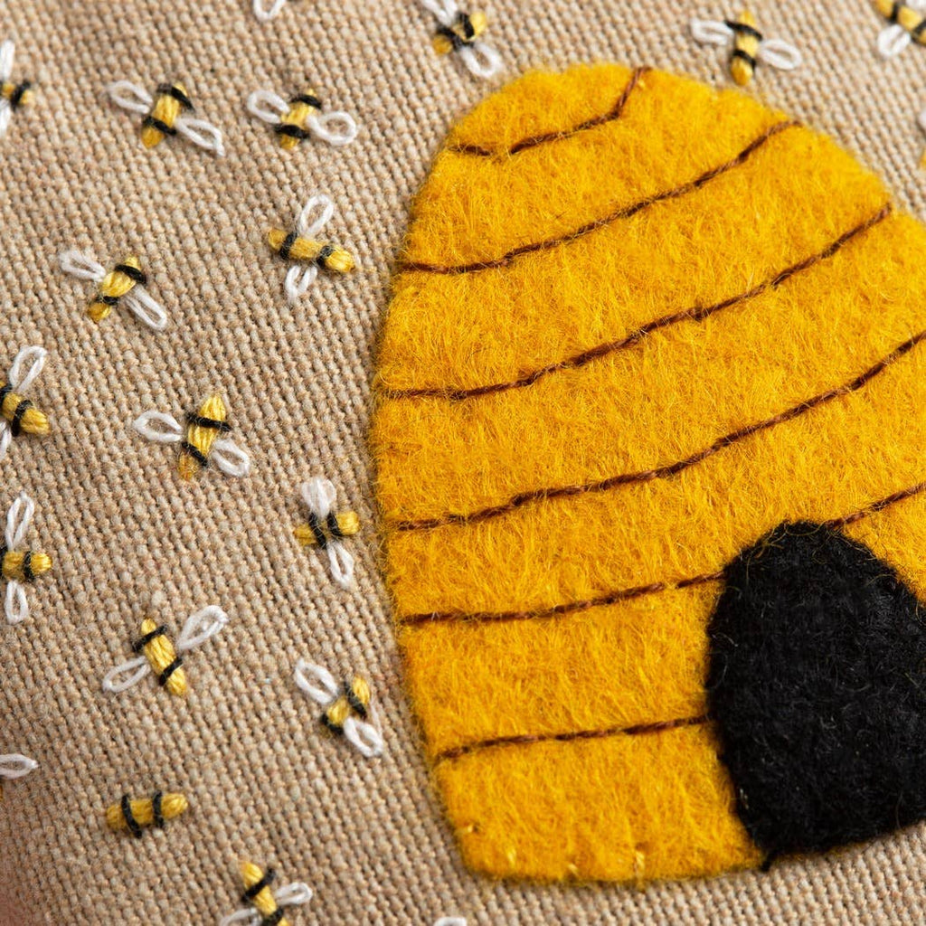 Corinne Lapierre Linen Lavender Bags Embroidery Kit - Bees