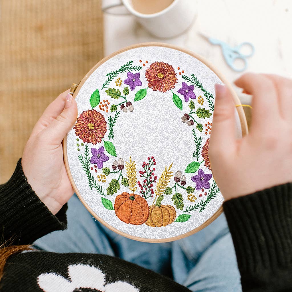 Pixels & Purls Autumn Wreath Embroidery Kit