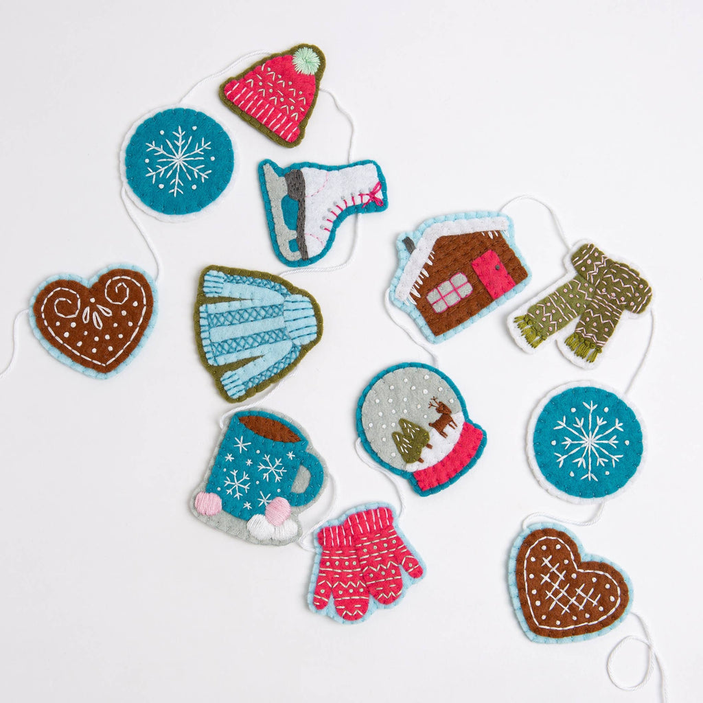 Hawthorn Handmade Winter Garland Felt Craft Kit | Christmas Craft Kit