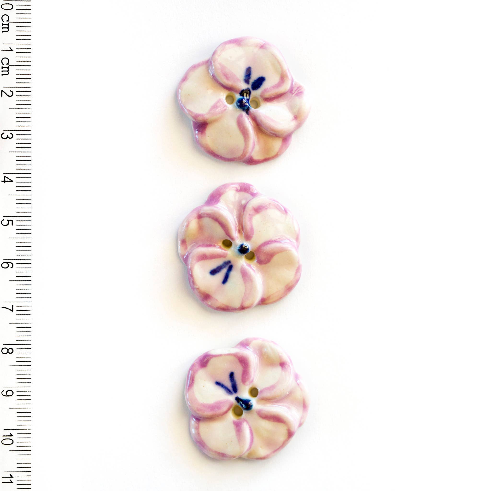 Handmade Pink Flowers Buttons