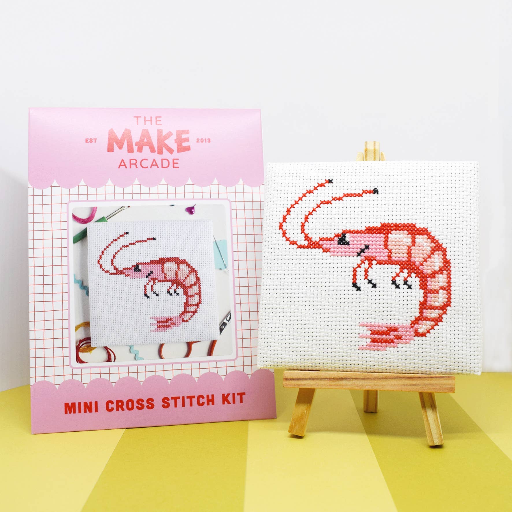 The Make Arcade 'Shrimp' Mini Cross Stitch Kit