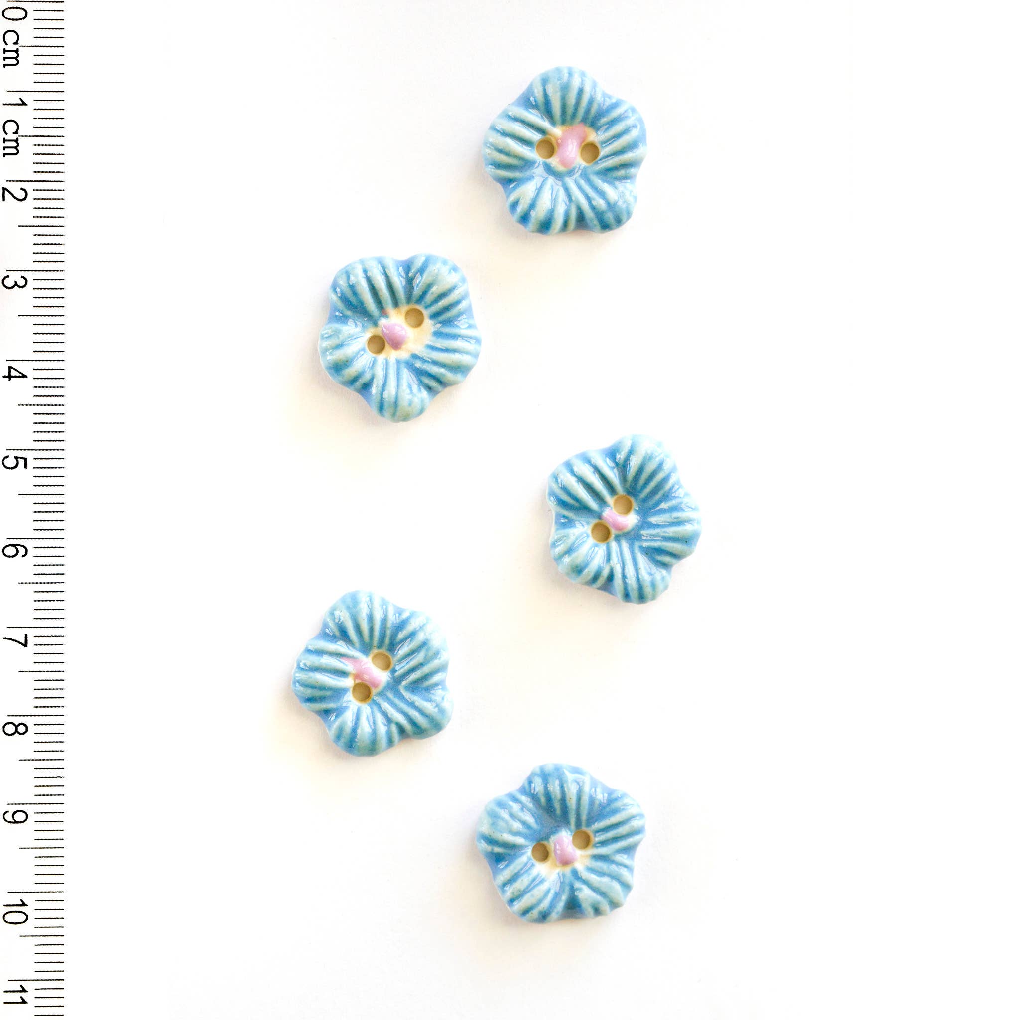 Handmade Blue Flower Buttons