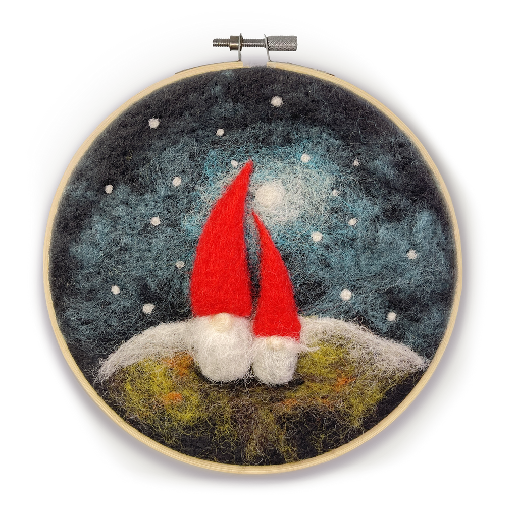 The Crafty Kit Company Gnomes in a Hoop Needle Felting Craft Kit