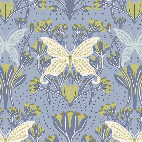 Art Gallery Fabrics Fresh Linen - Butterfly Reflections Dusk (AGF Quilting Cotton)