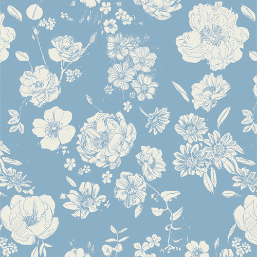 Art Gallery Fabrics Potager - Flowers for Mom Porcelain (AGF Quilting Cotton)