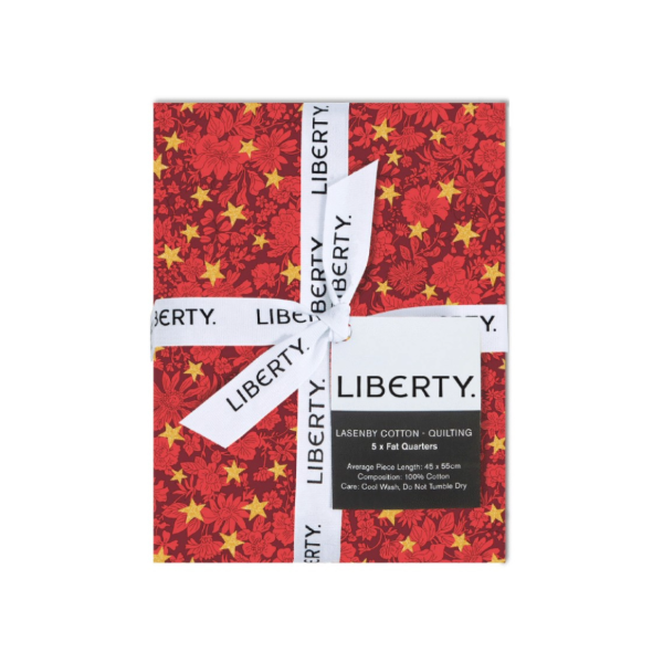 Liberty Lasenby Festive Greetings Fat Quarters Bundle in Red (Quilting Cotton)